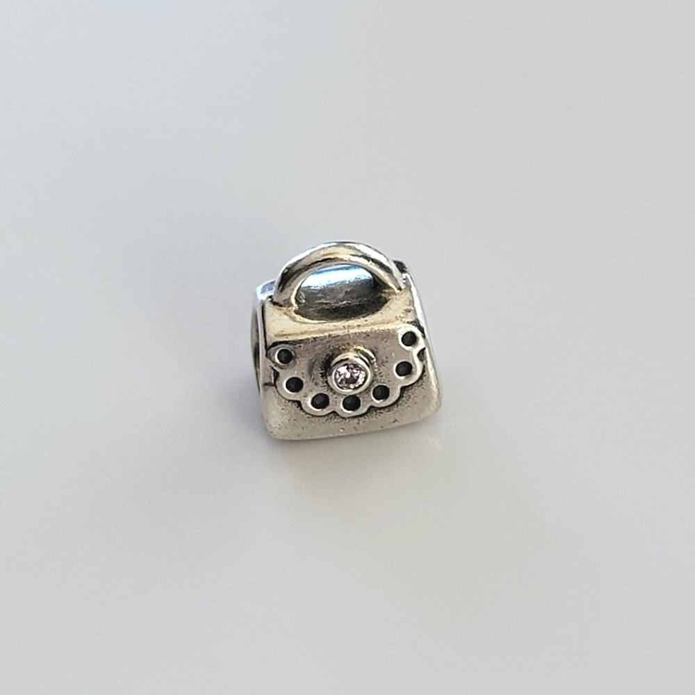 Pandora Charm Purse With Pink Crystal #2596